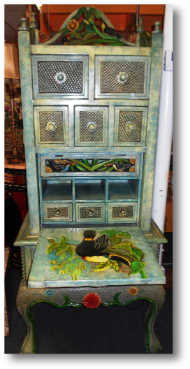 Where else can you find a piece like this. It's a cabinet and a chair!.